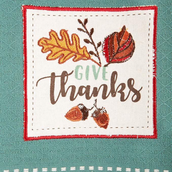 DII Embellished Autumn Dish Towels 3-Pack 18x28