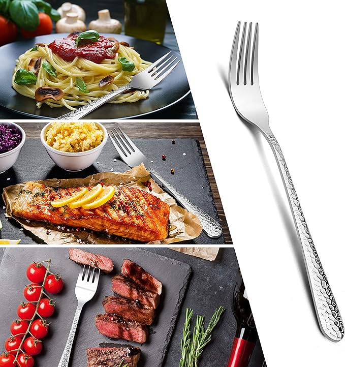 Elegant Stainless Steel Dinner Forks - 6-Piece Set by E-far