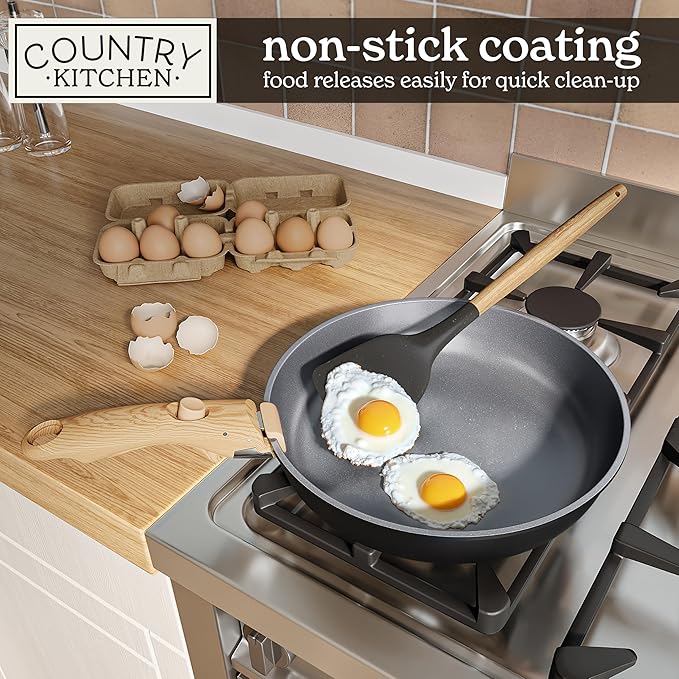 Rustic Chef Stackable Cookware Set with Detachable Handles