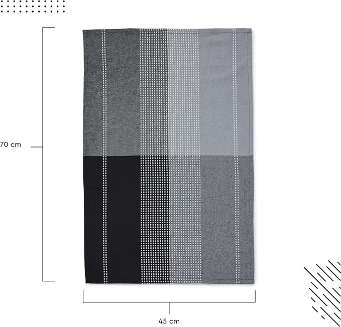 Encasa Ultra Soft Cotton Dish Towels - Super Absorbent 28x18 - 4 Pack - Grey