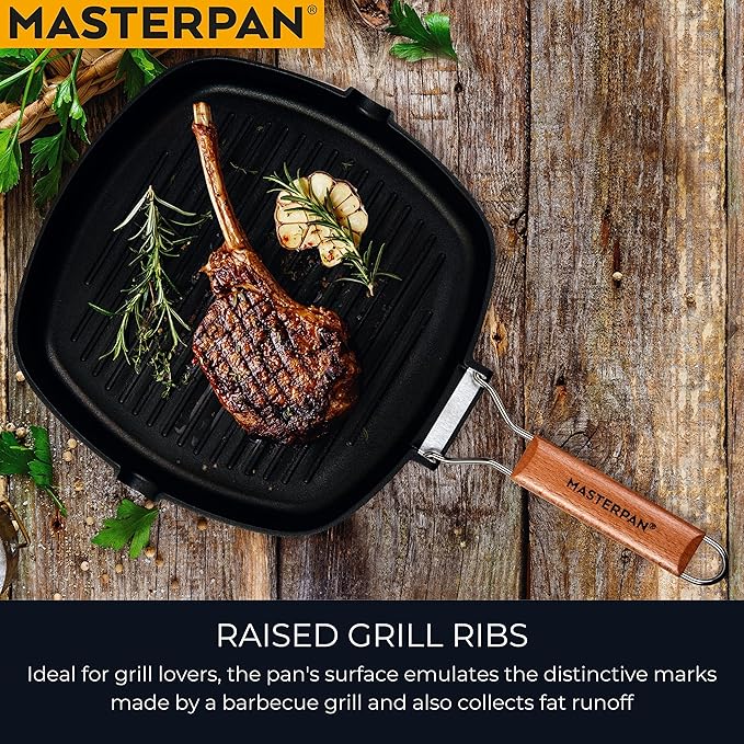 MasterPan 8" Folding Grill Pan - Non-Stick & PFOA-Free