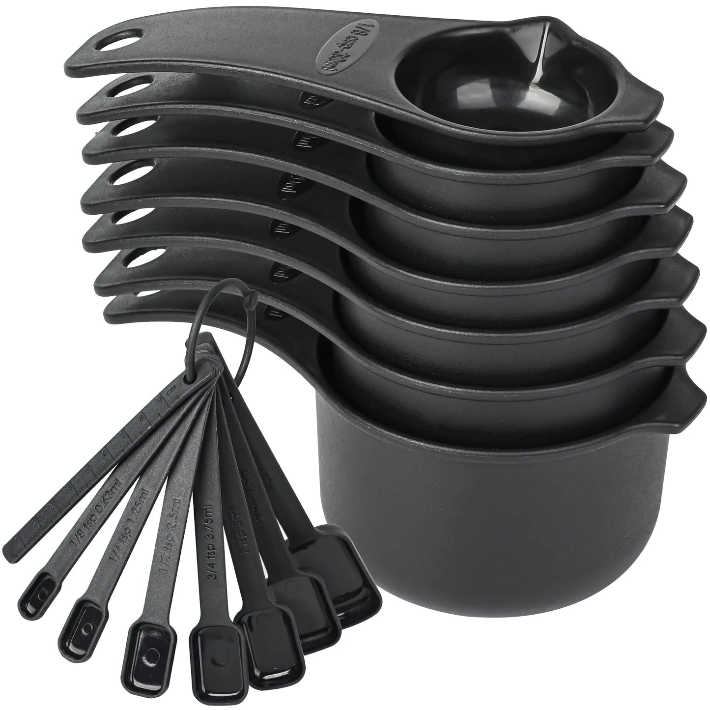 Smithcraft Precision Plastic Measuring Set 15 Piece Black