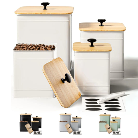 Chalkboard Label Kitchen Canister Set with Airtight Lids