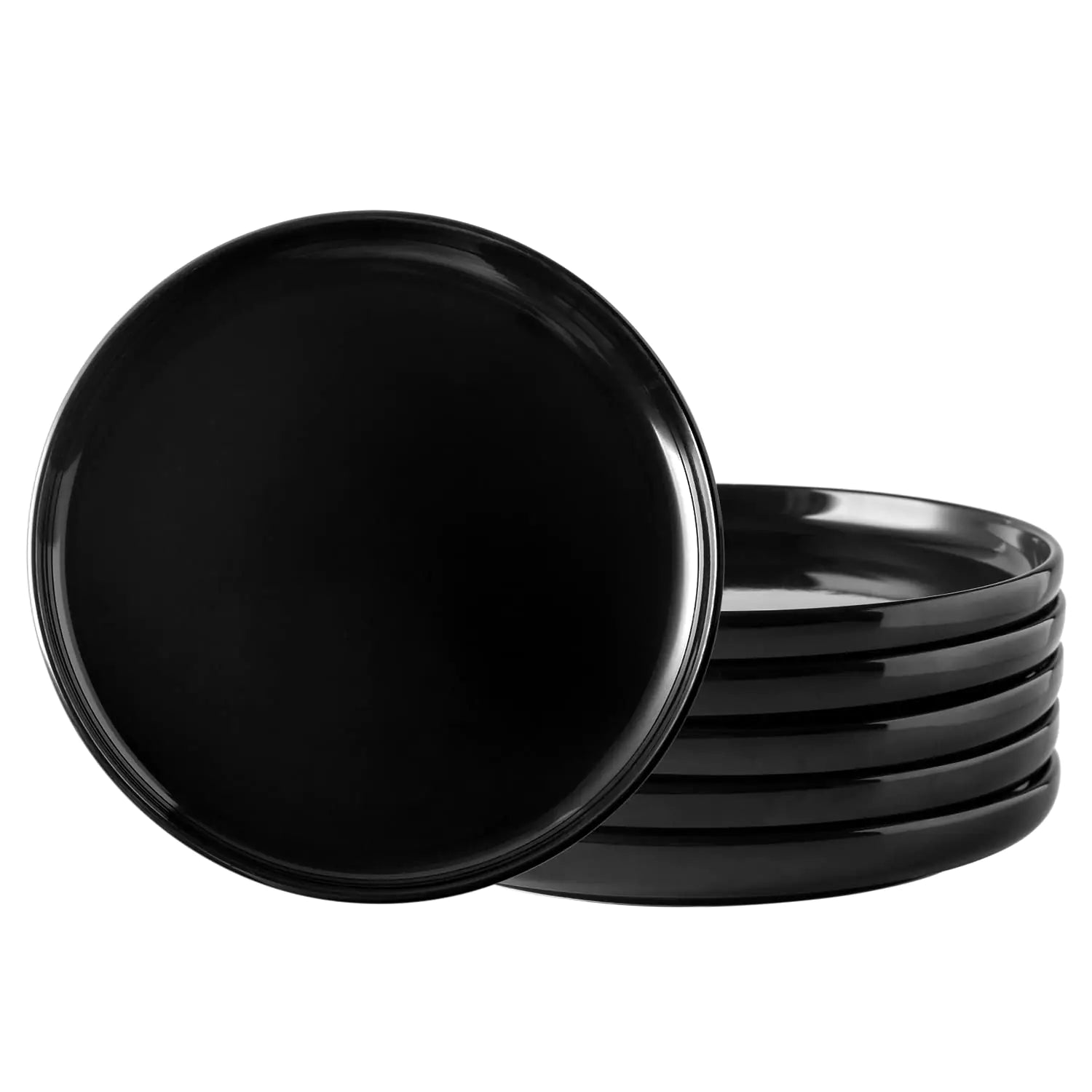 EcoPure Ceramic Dinner Plates - 10.5" Set of 6, Black