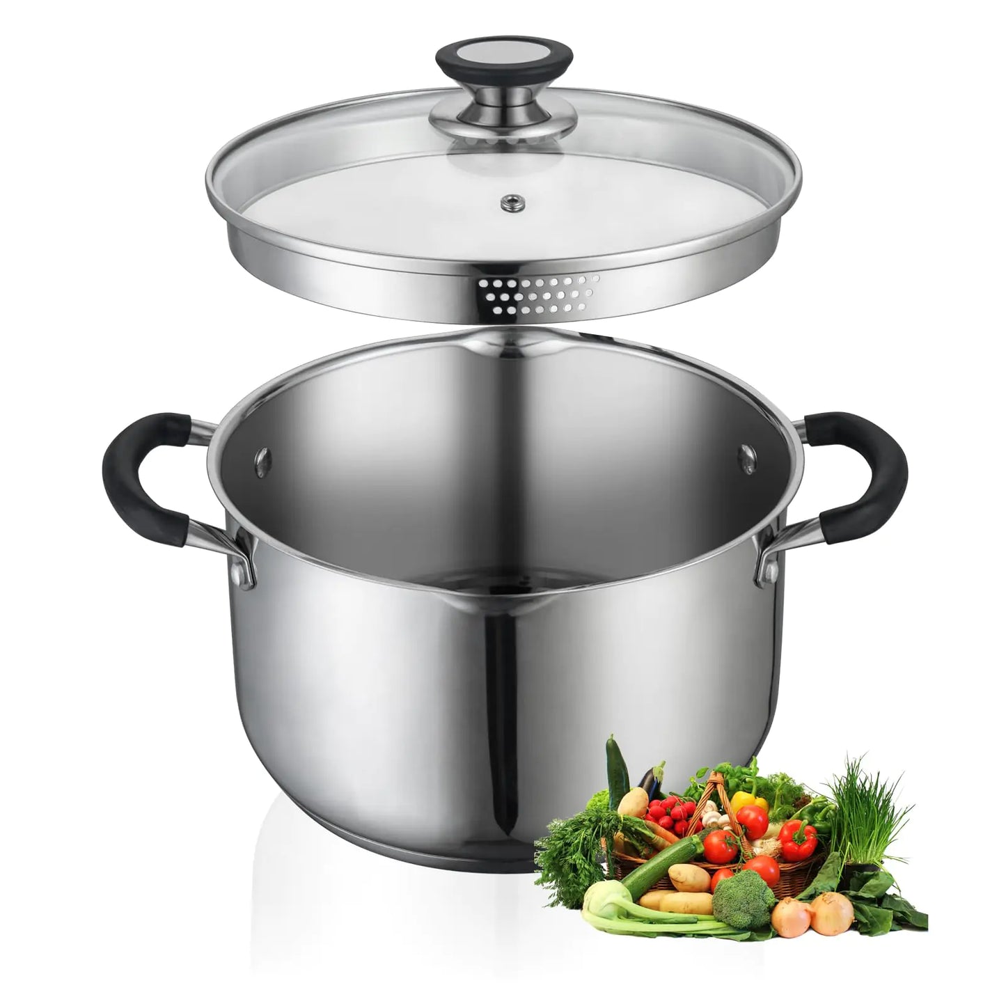 SLOTTET 6Qt Stainless Steel Multipurpose Stockpot