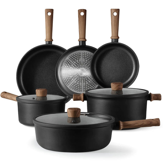 CAROTE 9-Piece Titanium Nonstick Cookware Set