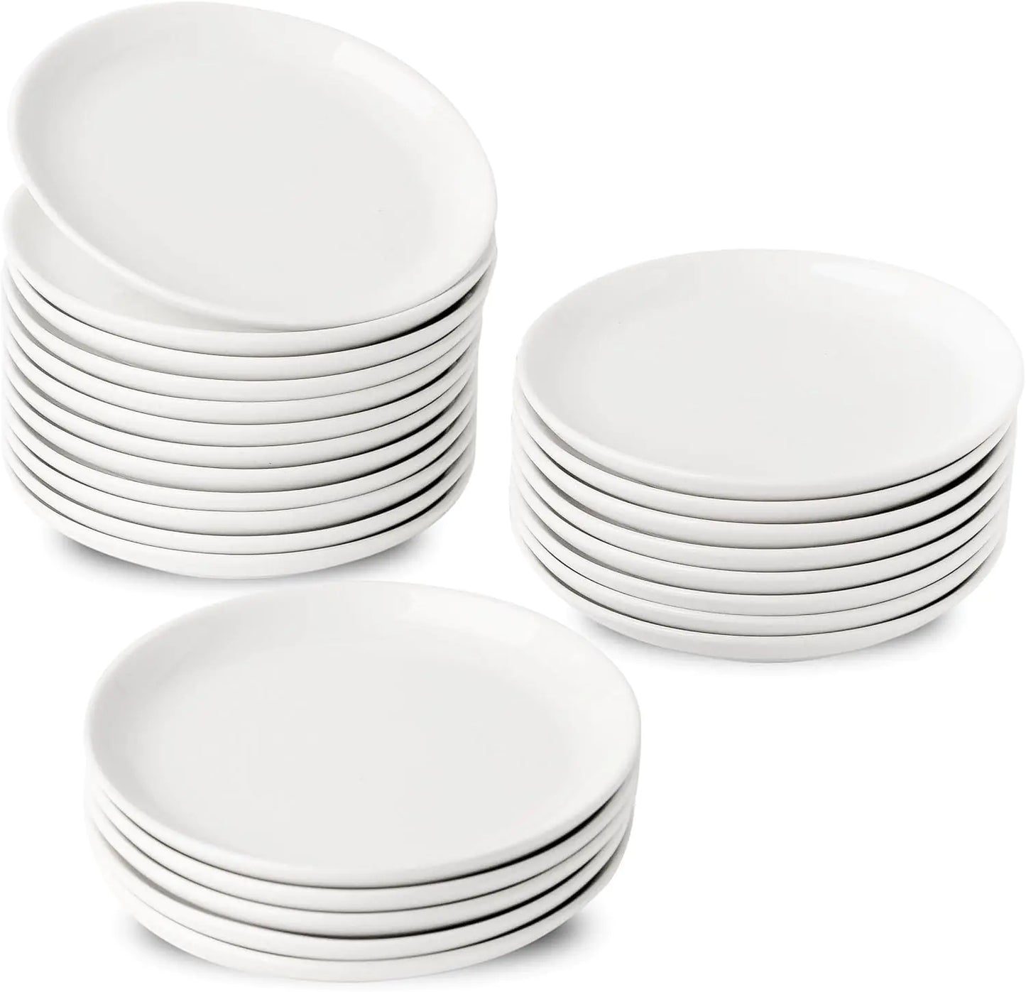 Classic Ivory Mini Ceramic Plates 25-Set