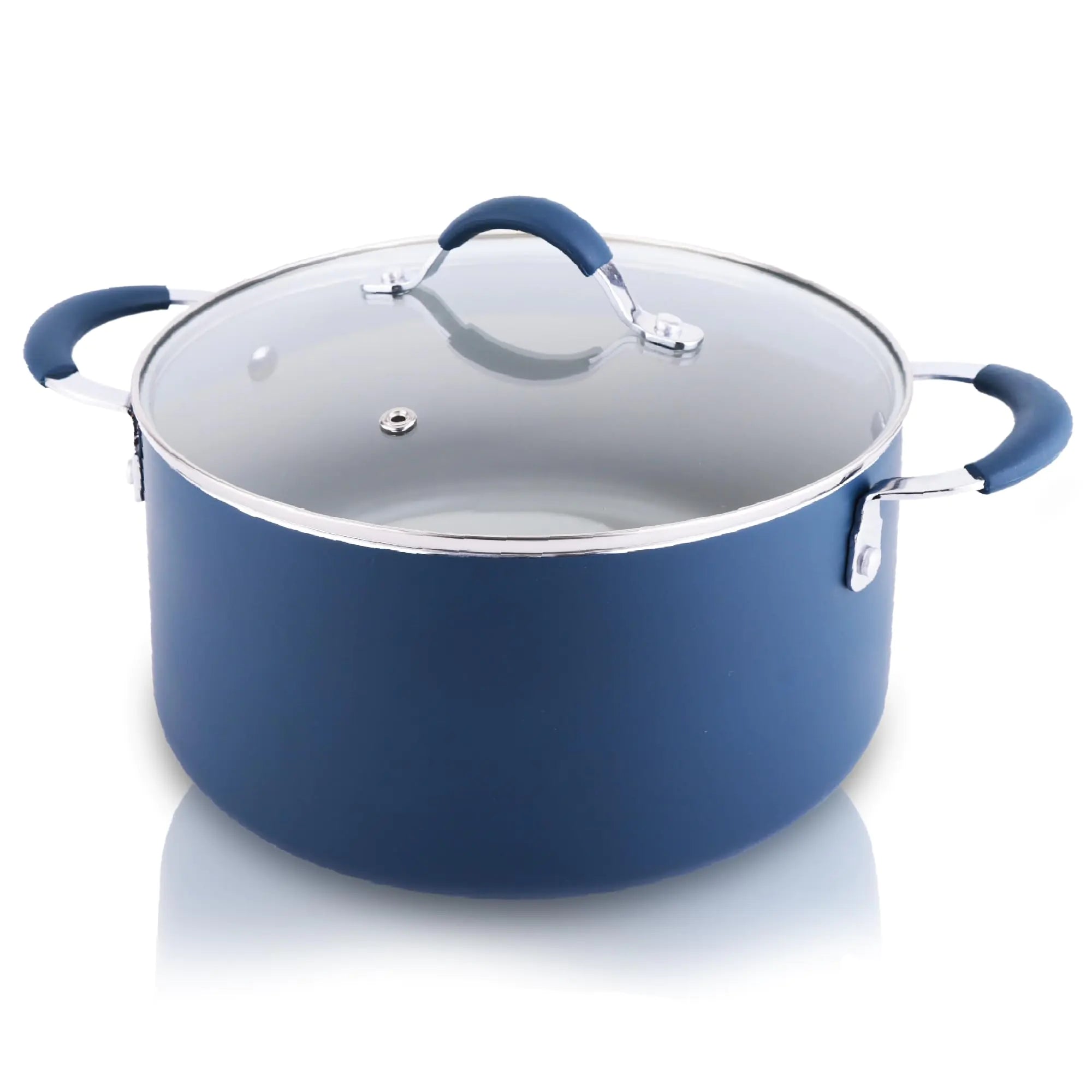 NutriChef 5-Quart Modern Dutch Oven - Non-Stick with Tempered Glass Lid