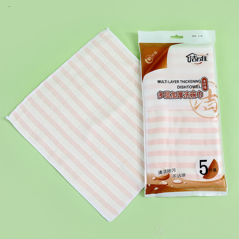 EcoWash Bamboo Dishcloth 10-Pack - Colorful, Reusable & Absorbent