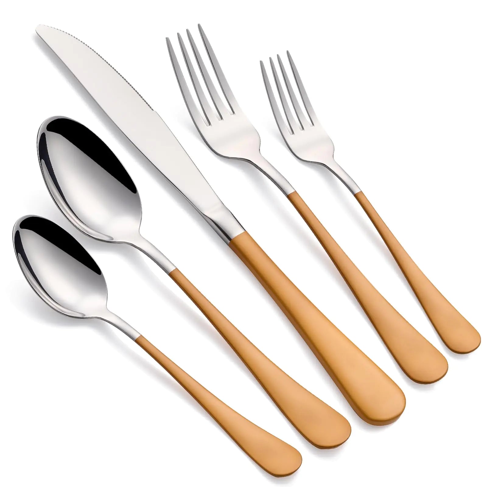 20-Piece Orange Stainless Steel Flatware