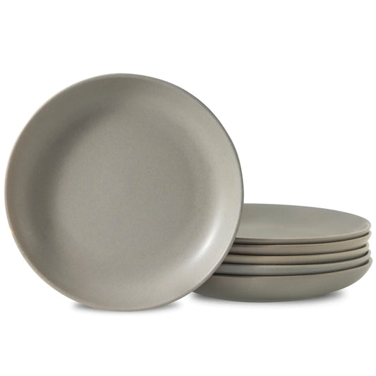 Tikooere Matte Gray Stoneware Dinner Set 6-Piece