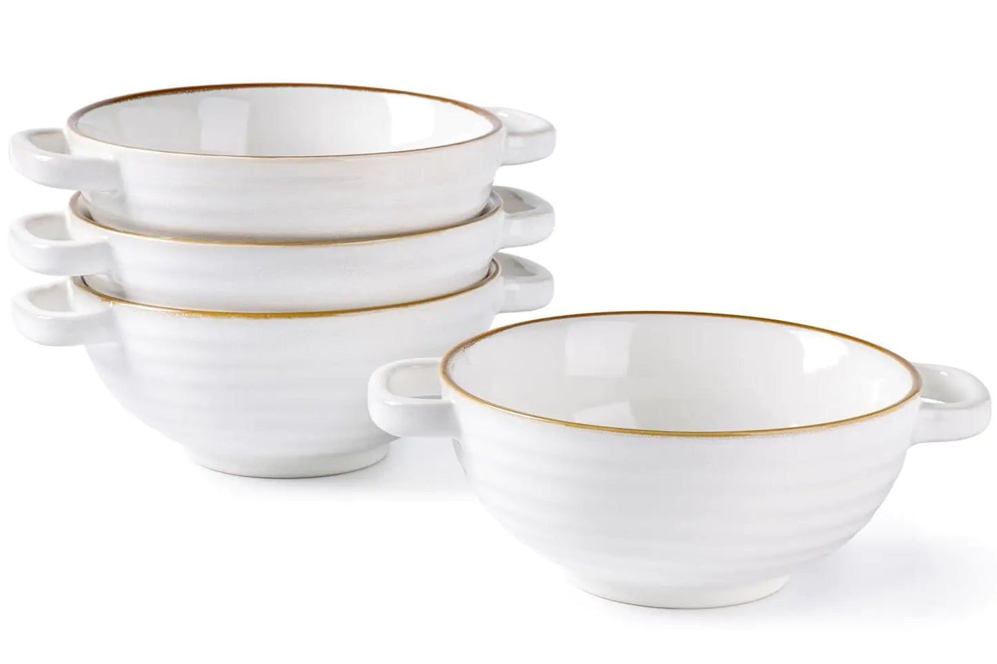 GBHOME 24 OZ Double-Handled Ceramic Soup Bowls