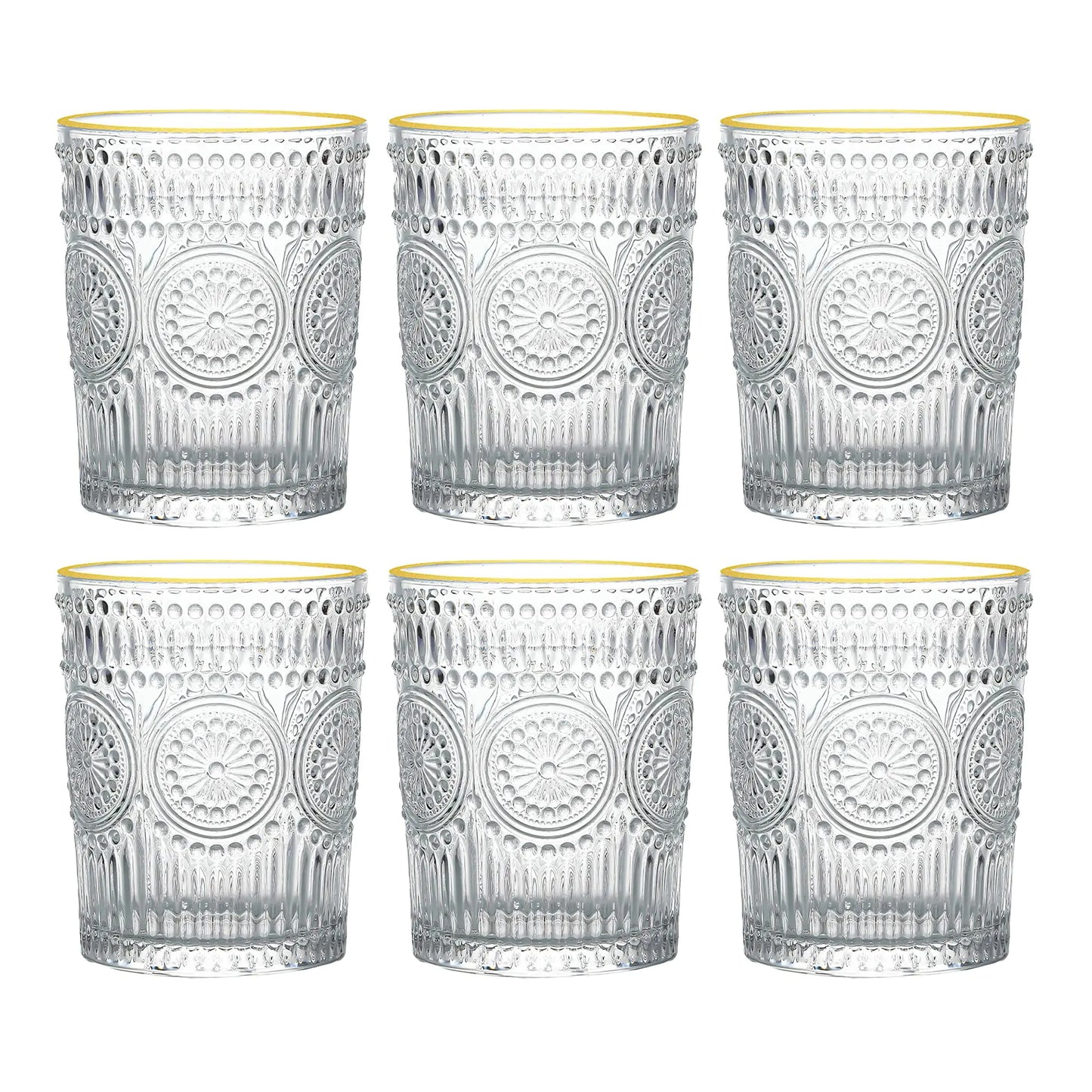 GoldRim Sunflower 10 oz Glass Set