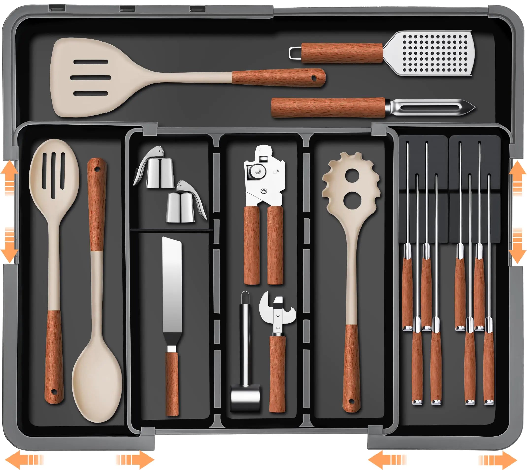 Expandable Kitchen Utensil & Knife Organizer