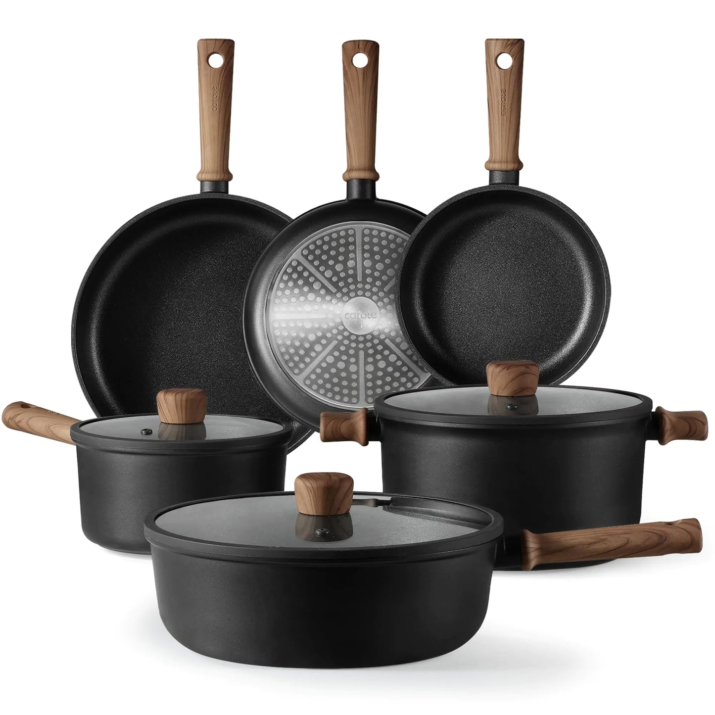 CAROTE 9-Piece Titanium Nonstick Cookware Set