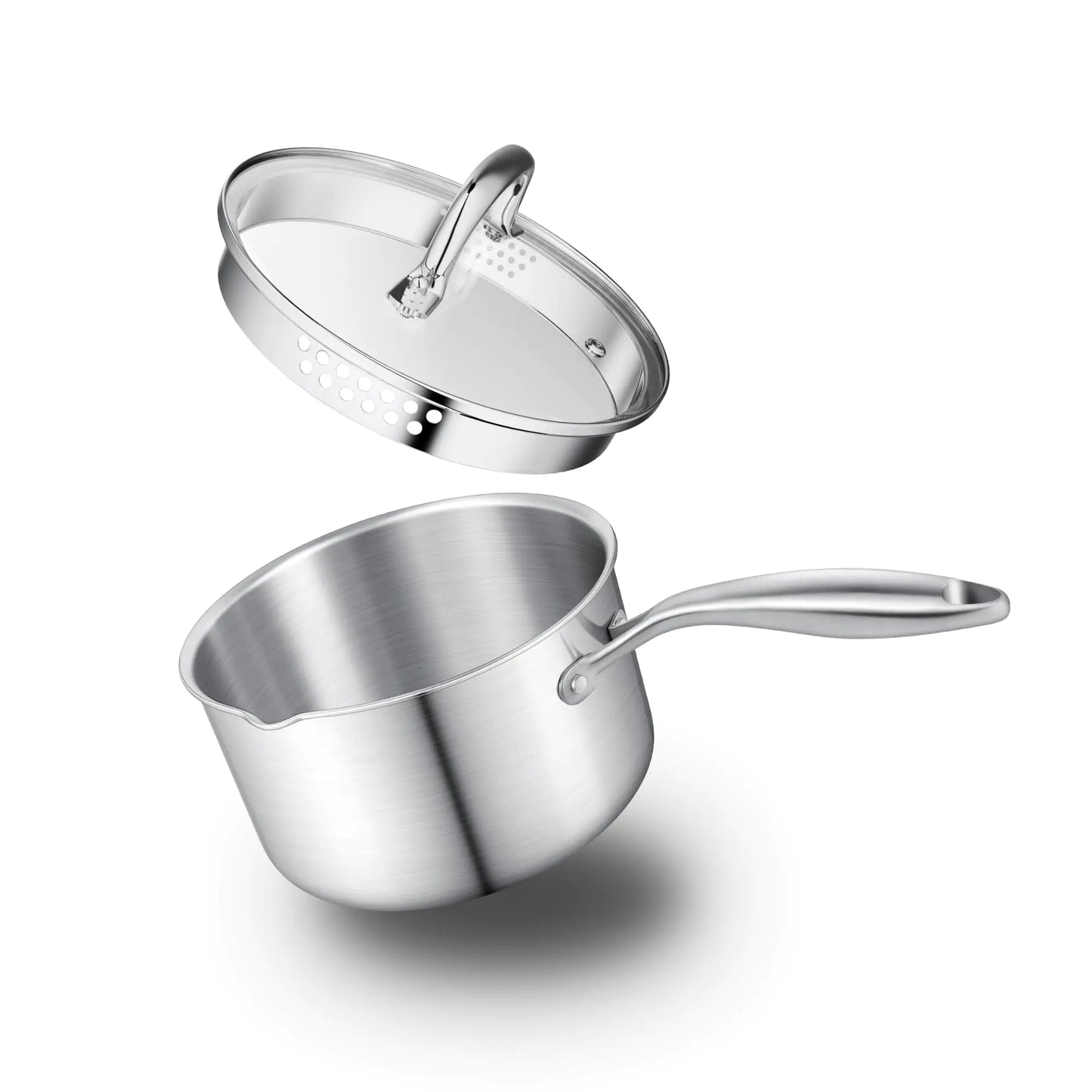 Leetaltree Multifunctional 1.5QT Stainless Saucepan with Glass Lid