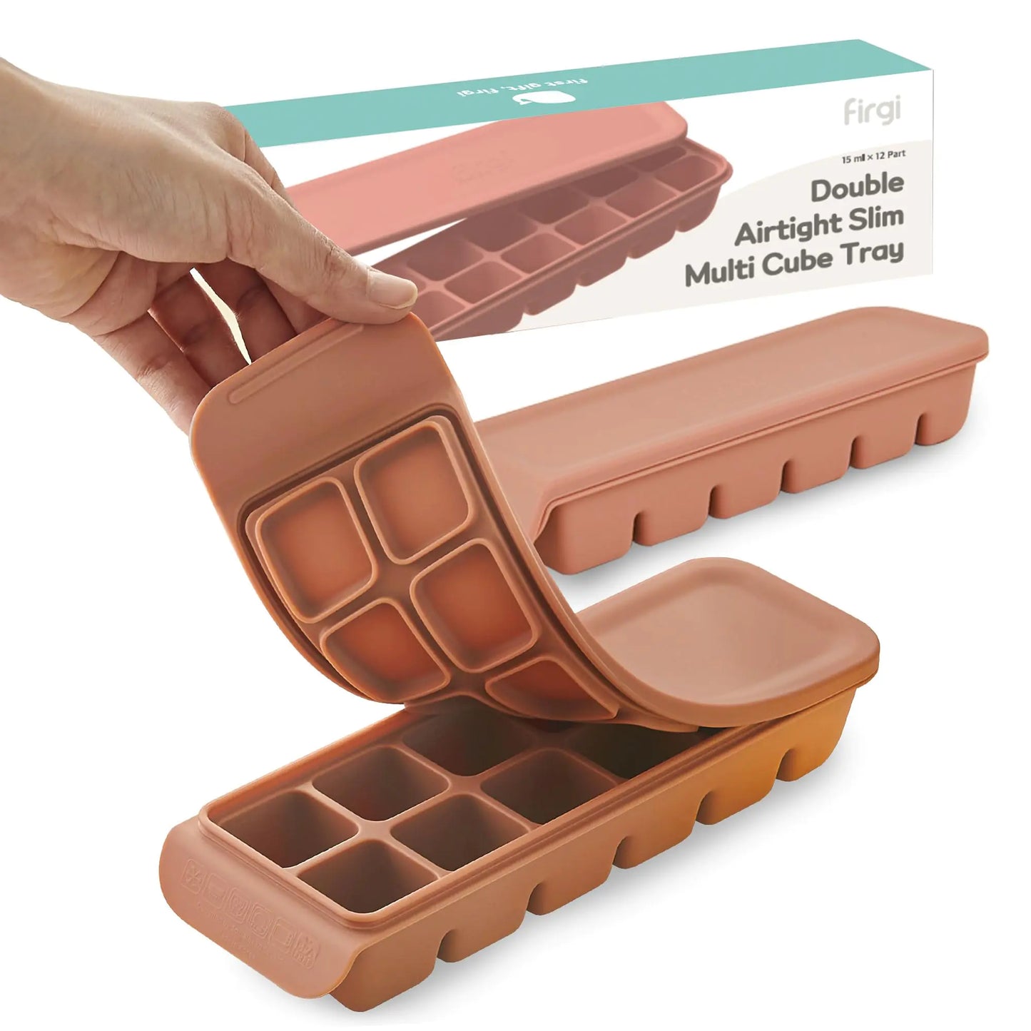 Silicone Baby Food Storage Tray with Leakproof Lid - 12 Section, BPA-Free