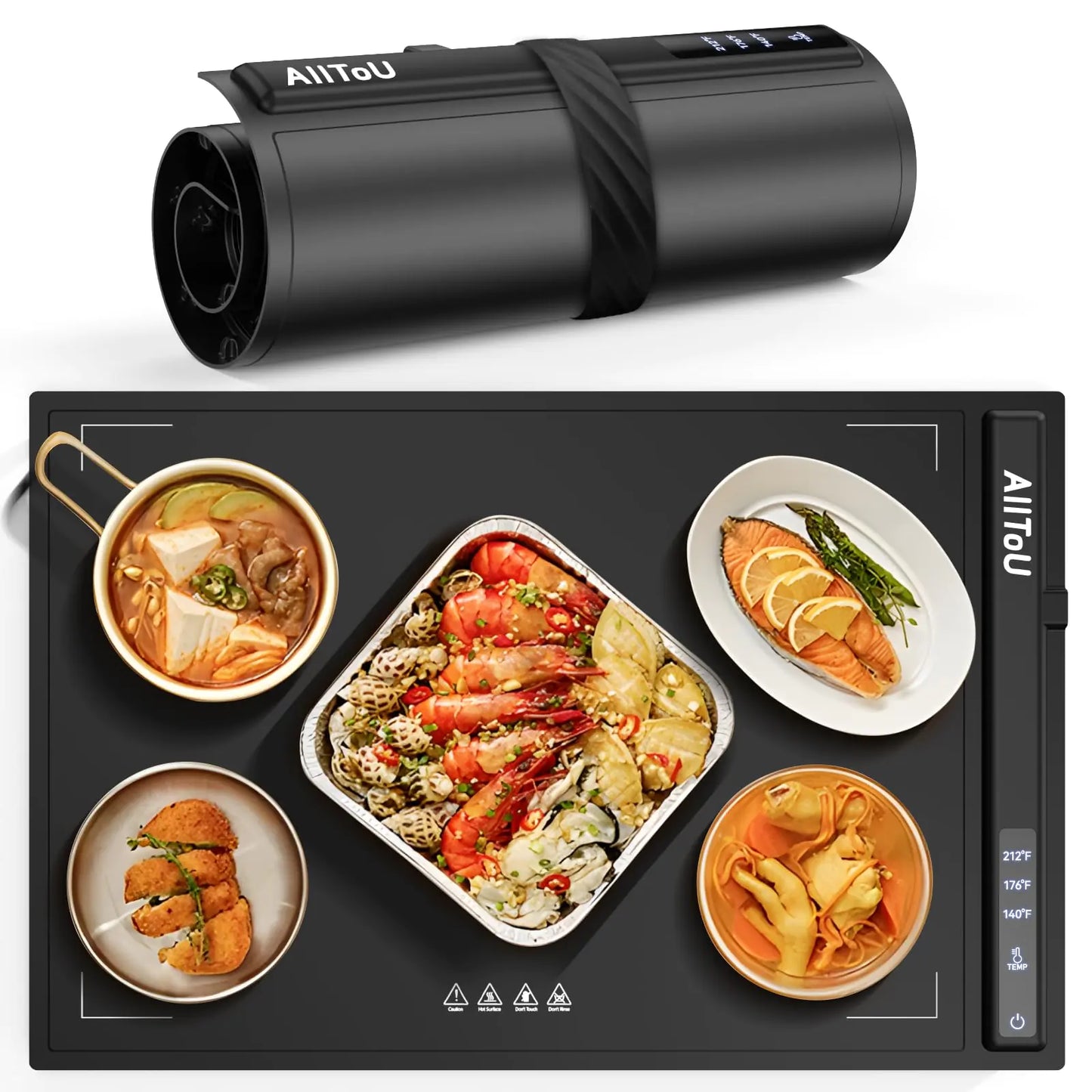 Portable Full-Surface Heated Tray - Nano Silicone Food Warmer