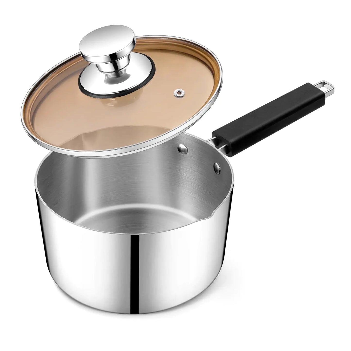 Tri-Ply 3QT Stainless Steel Saucepan