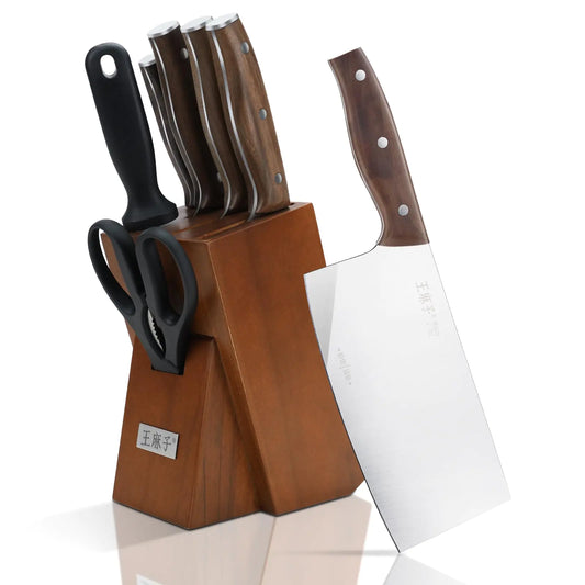 7-Piece Chef's Knife Block Set with Sharpener