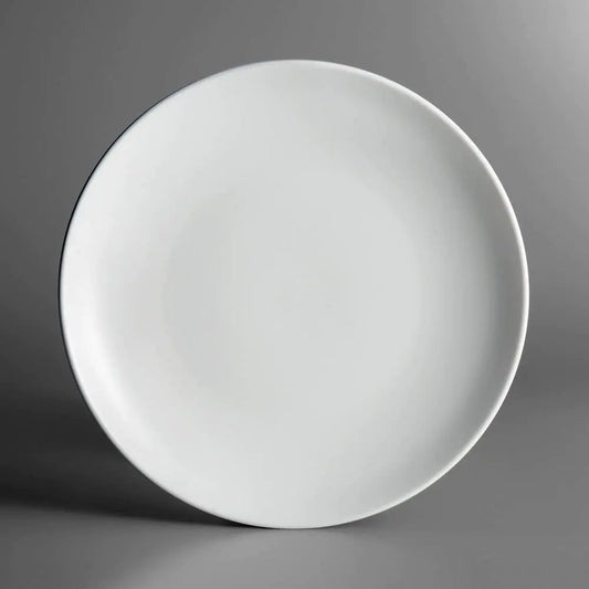 Matte White 11.25" Coupe Stoneware Plates - 12 Pack