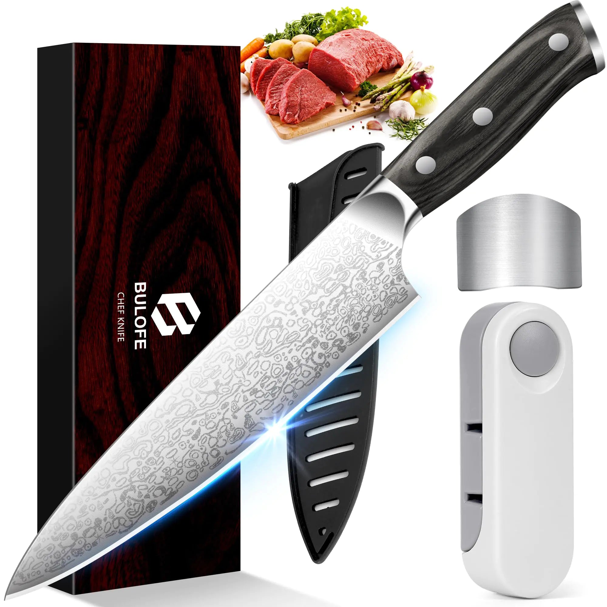 SharpEdge 8-Inch Japanese Chef Knife Set with Accessories