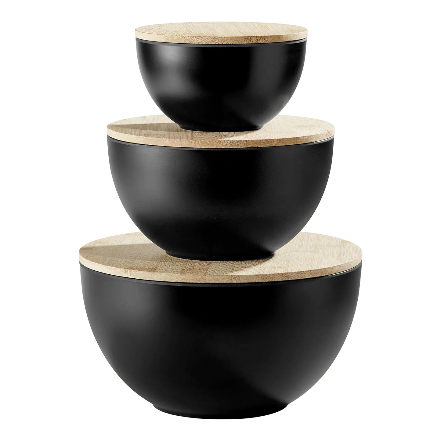 3-Piece Large Salad Bowl Set with Bamboo Lids