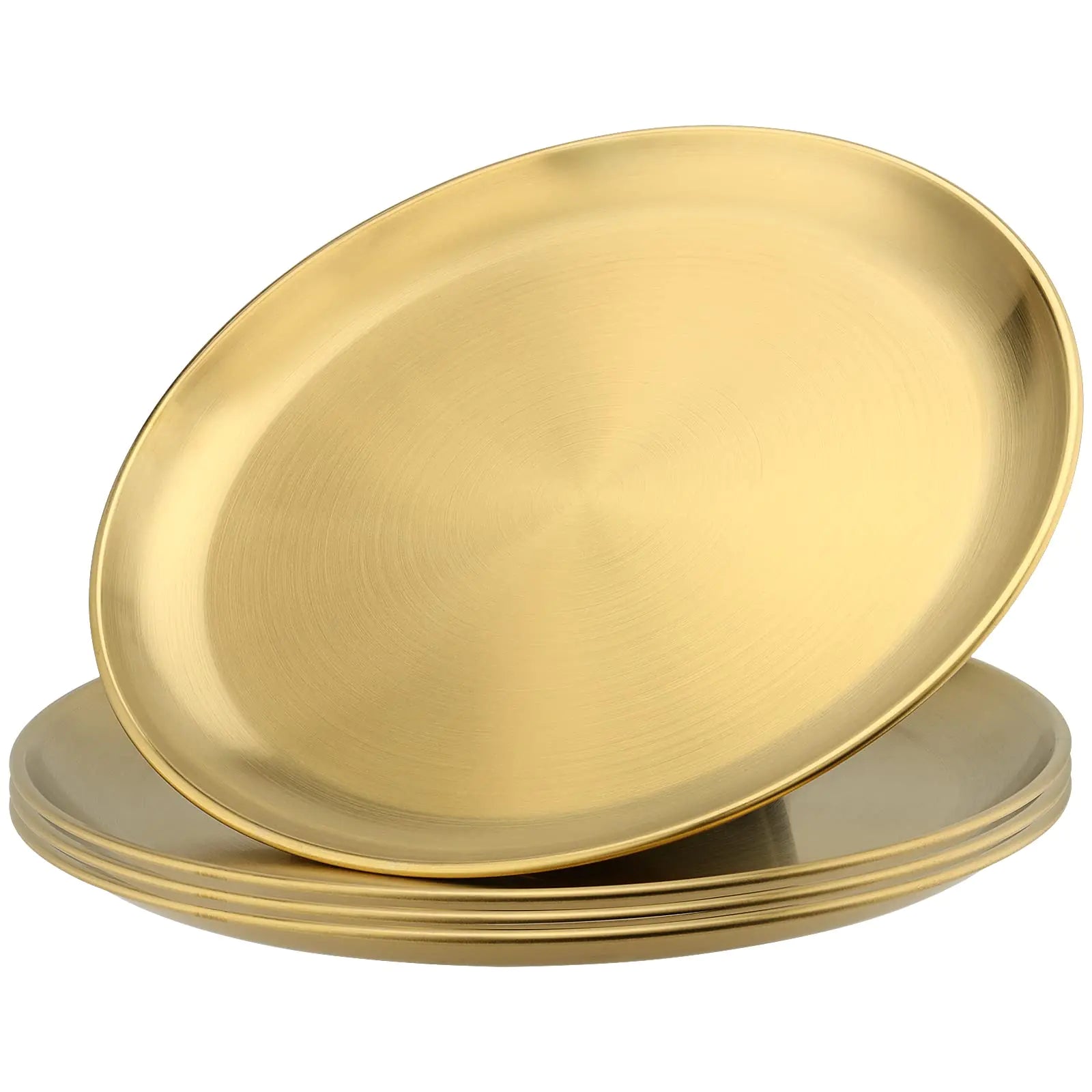 GoldLuxe 12" Stainless Steel Plates 4-Pack