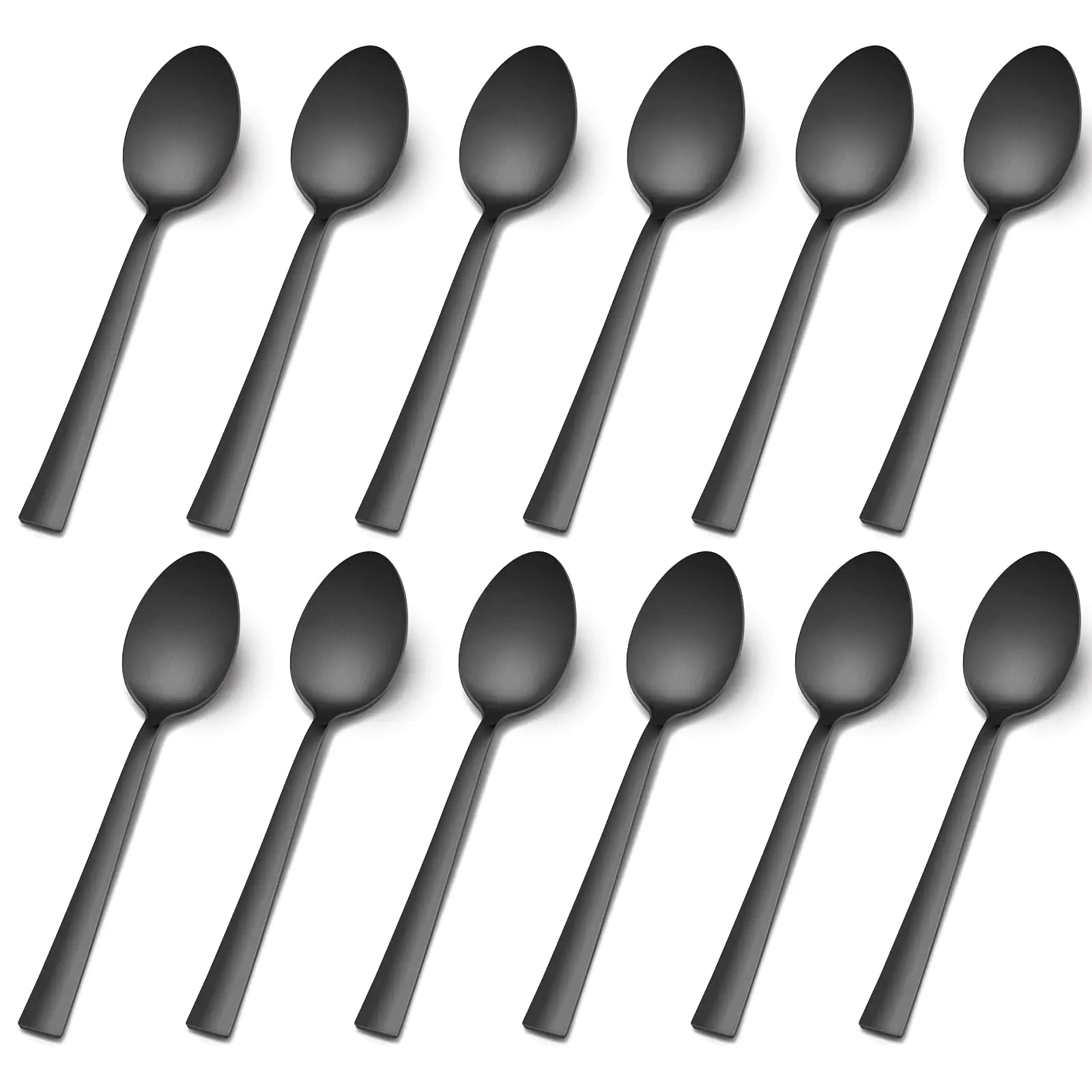 Matte Black 12-Piece Dinner Spoons Set
