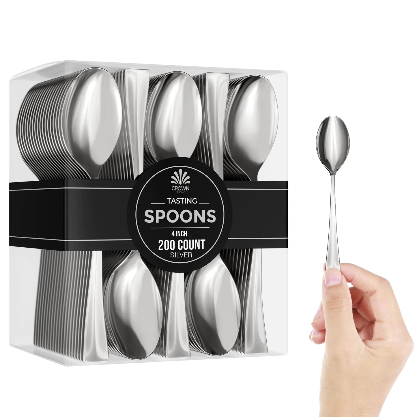 Elegant Mini Silver Spoons - 200 Pack