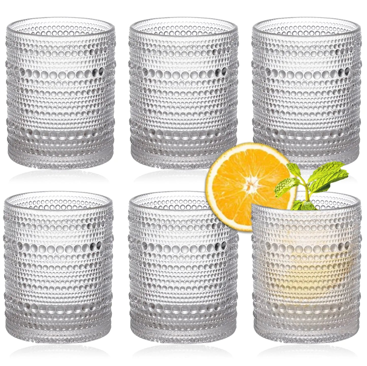 Vintage Hobnail 6-Piece Glass Set 13 oz