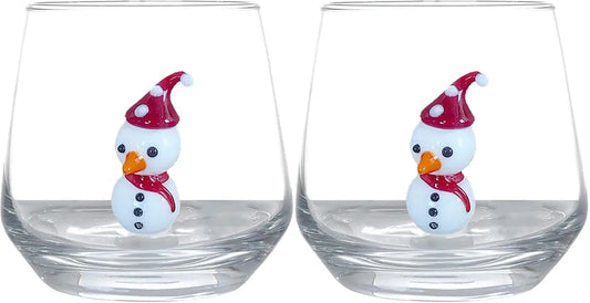 FrostyCraft 3D Snowman Glass - 12oz Stemless Drinkware