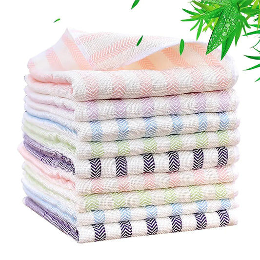 EcoWash Bamboo Dishcloth 10-Pack - Colorful, Reusable & Absorbent