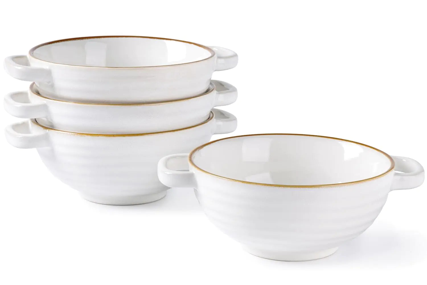 GBHOME 24 OZ Double-Handled Ceramic Soup Bowls