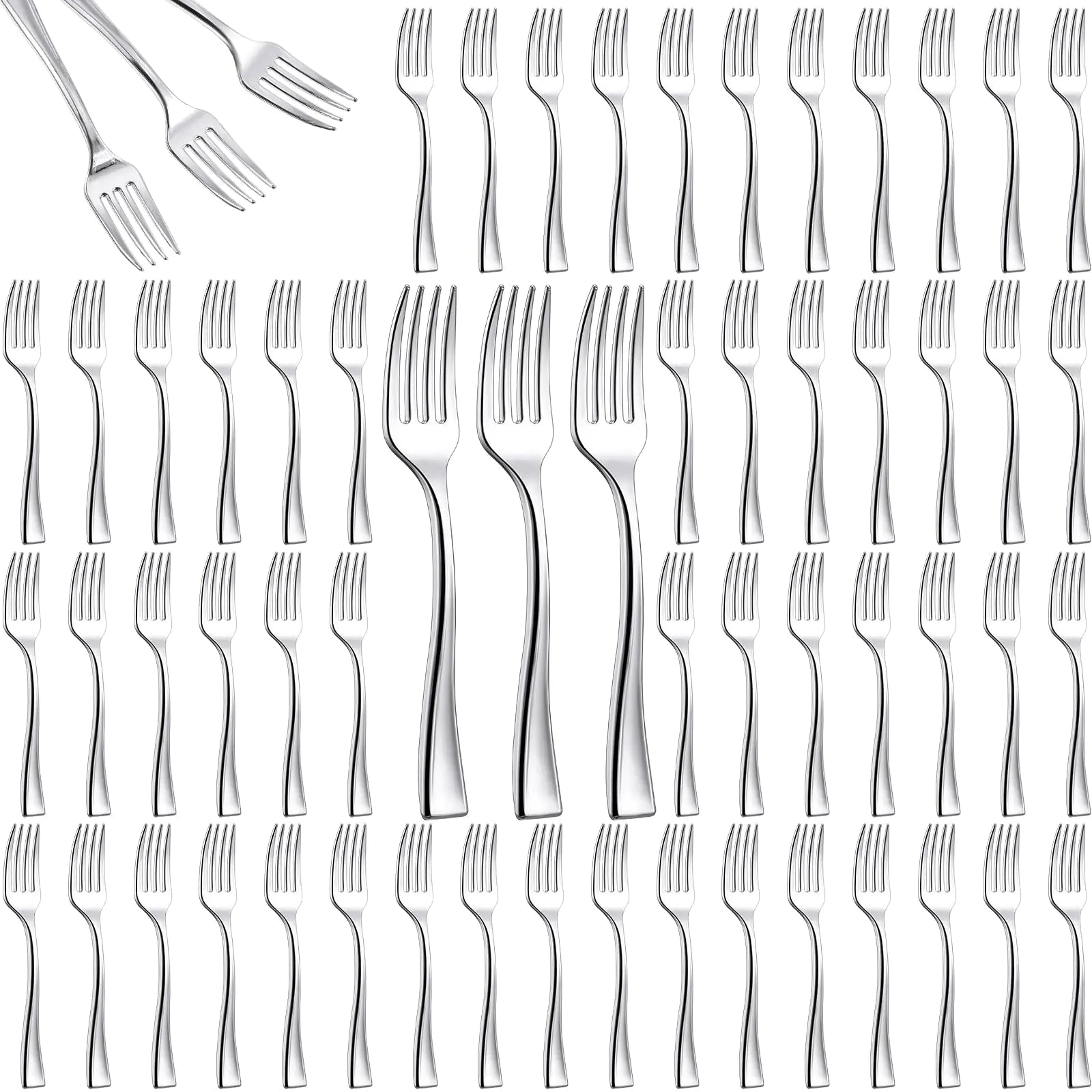 Hushee Silver Mini Plastic Forks 300ct