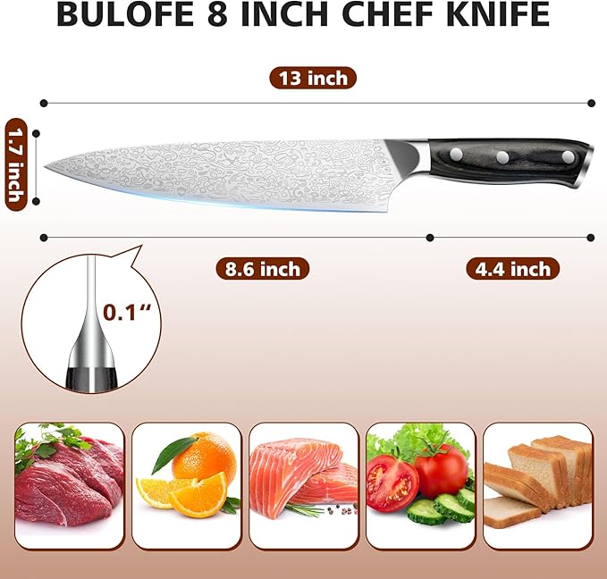 SharpEdge 8-Inch Japanese Chef Knife Set with Accessories