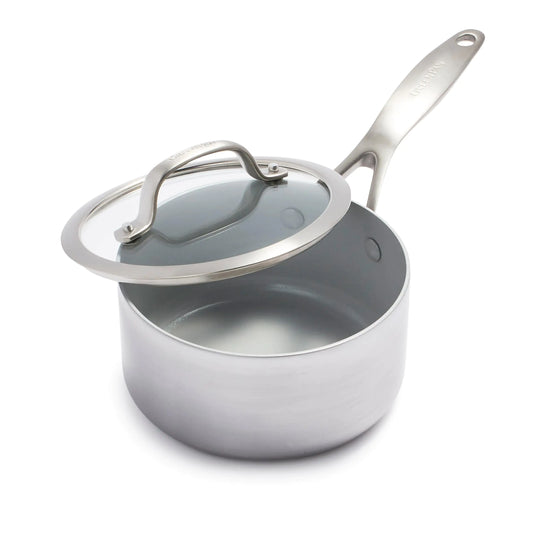 GreenPan Venice Pro 1.7QT Tri-Ply Ceramic Nonstick Saucepan