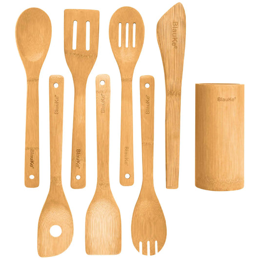 Eco-Friendly Bamboo Cooking Tools 8-Piece Set