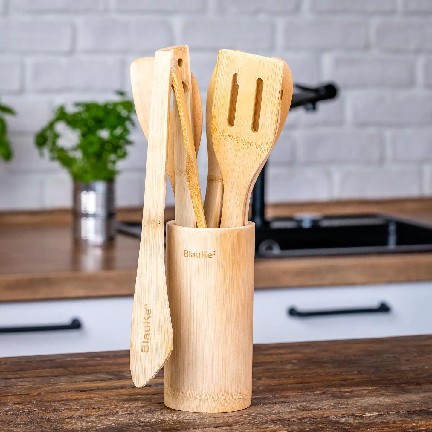 Eco-Friendly Bamboo Cooking Tools 8-Piece Set