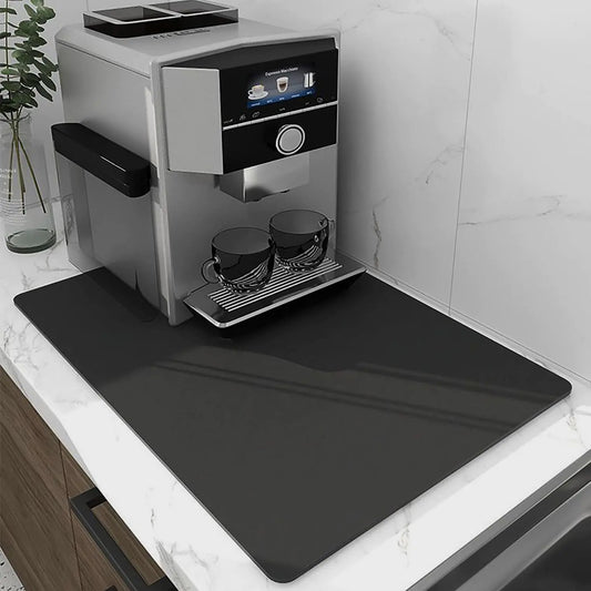 Quick-Dry Kitchen Counter Mat 12x19 (Black)