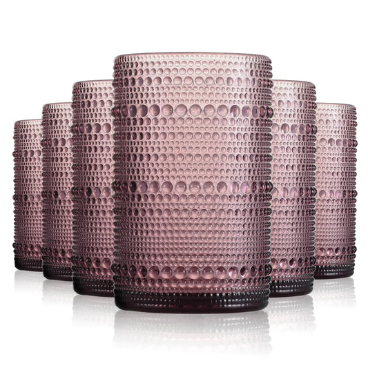 Vibrant Hobnail Glassware Set - 6pcs, 14.5oz