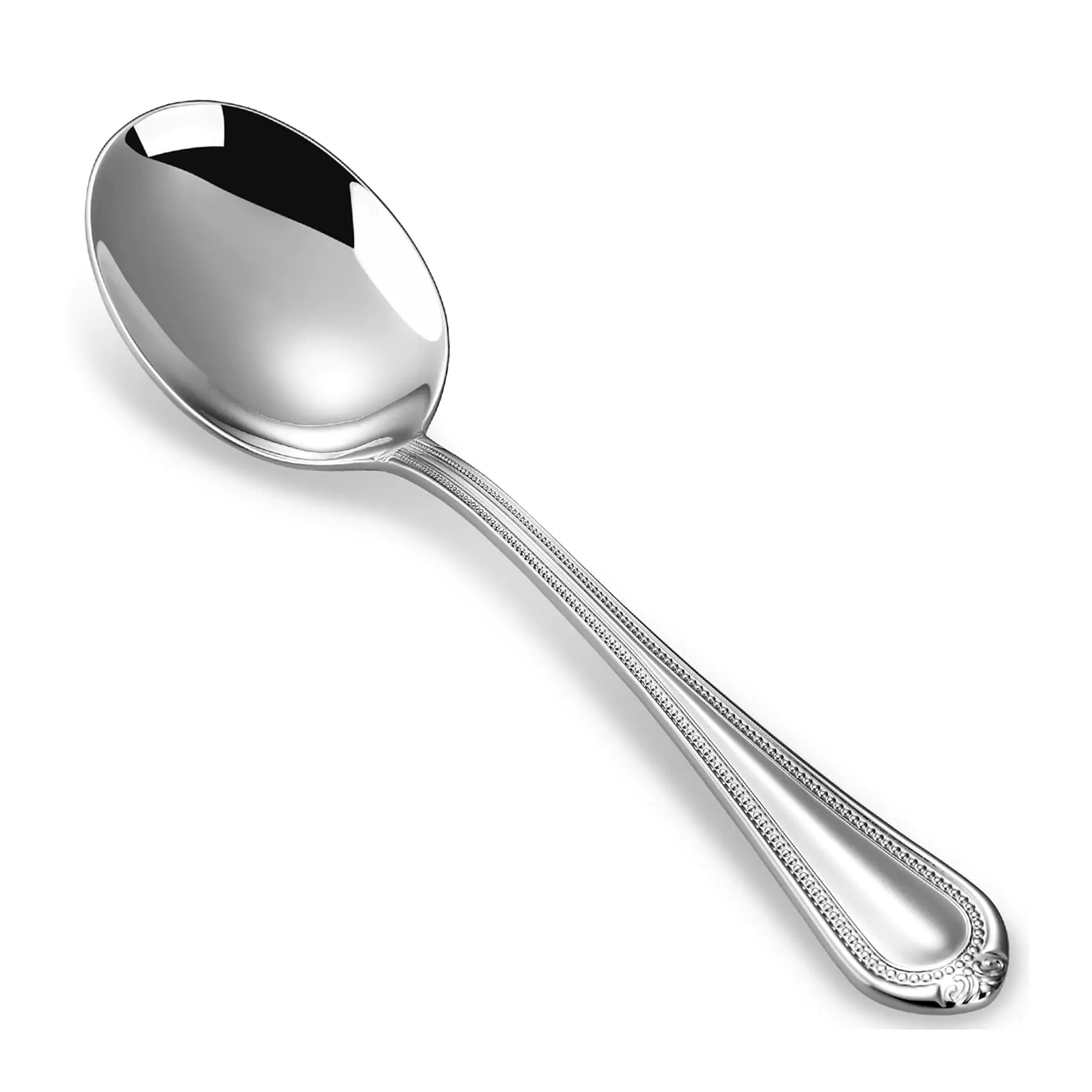 KEAWELL Luxe Bead 4-Piece Spoon Set, 18/10 Stainless Silver 6.3" Condiment Spoons