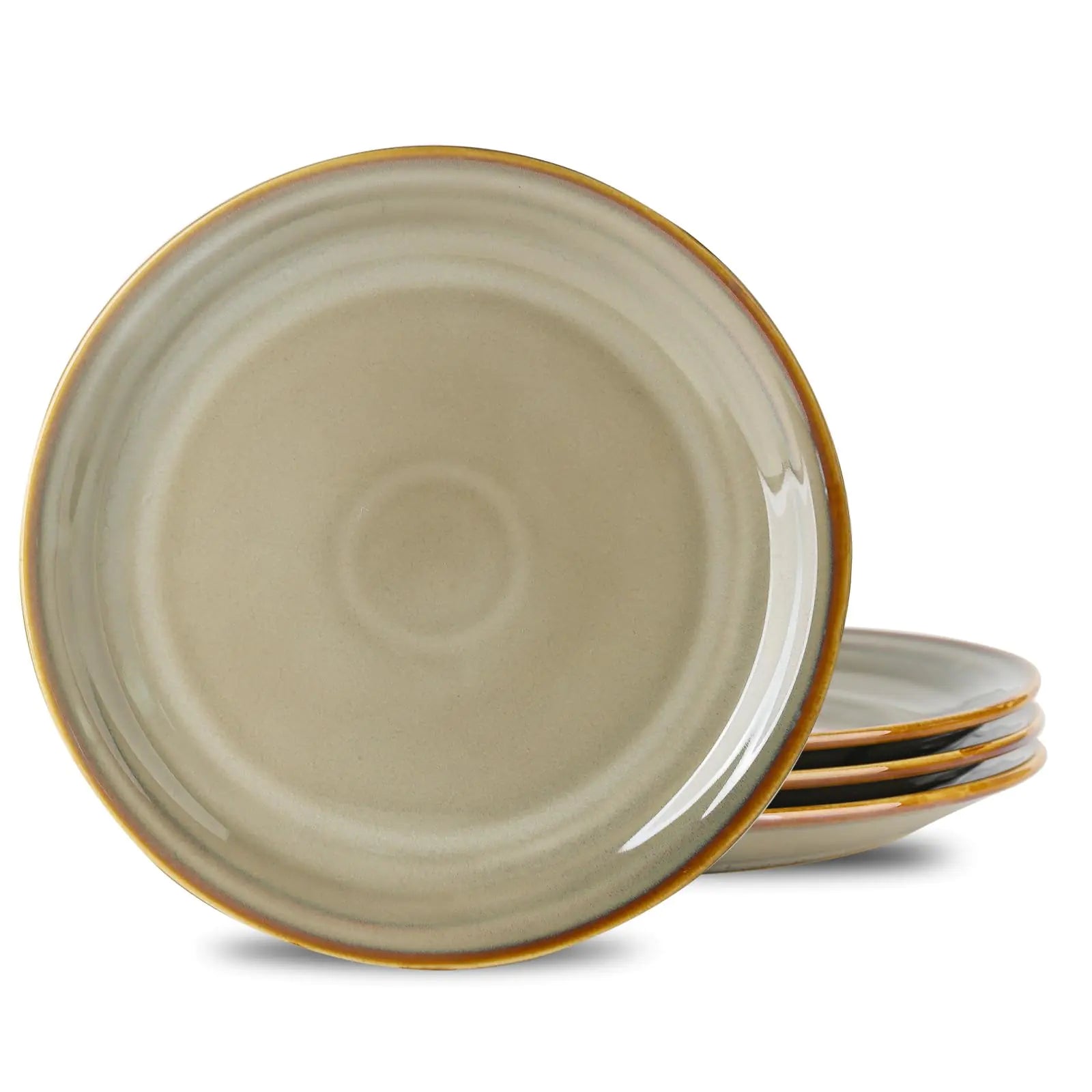 Hasense Elegant Ceramic Plate Set - 10" Brown