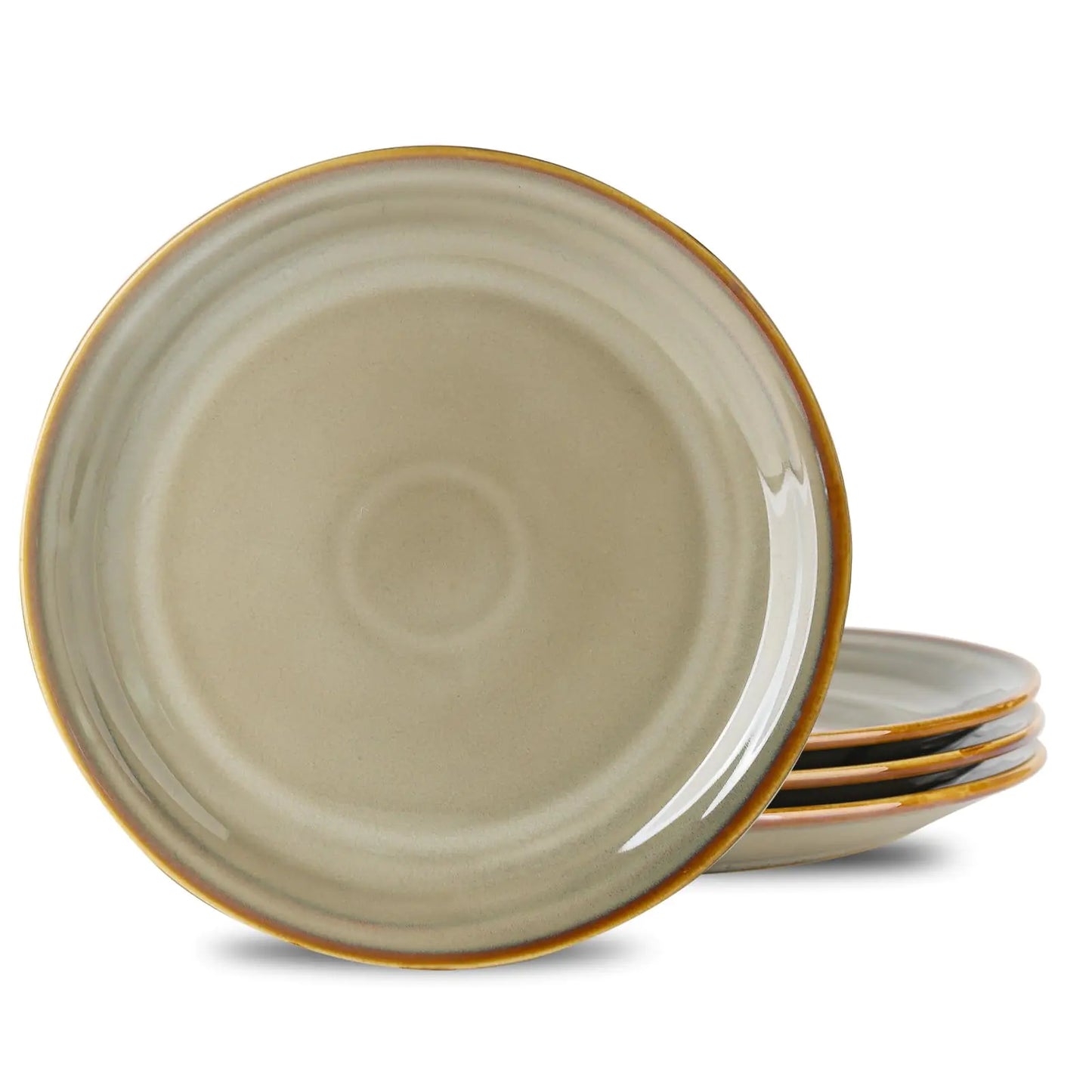 Hasense Elegant Ceramic Plate Set - 10" Brown