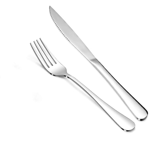 12-Piece Stainless Steel Steak Knife & Fork Set