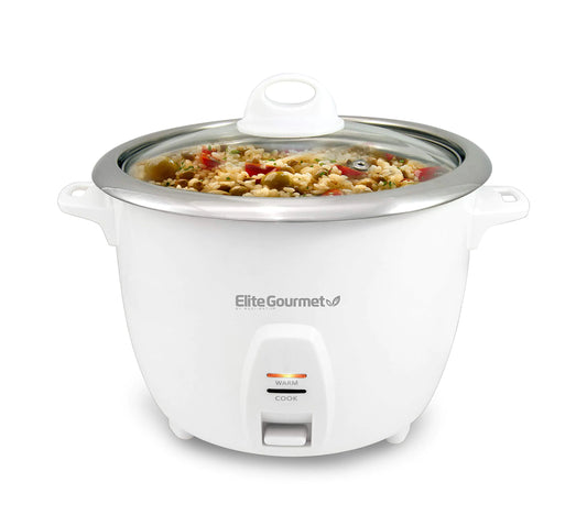 Elite Gourmet 10-Cup Stainless Rice Cooker and Warmer