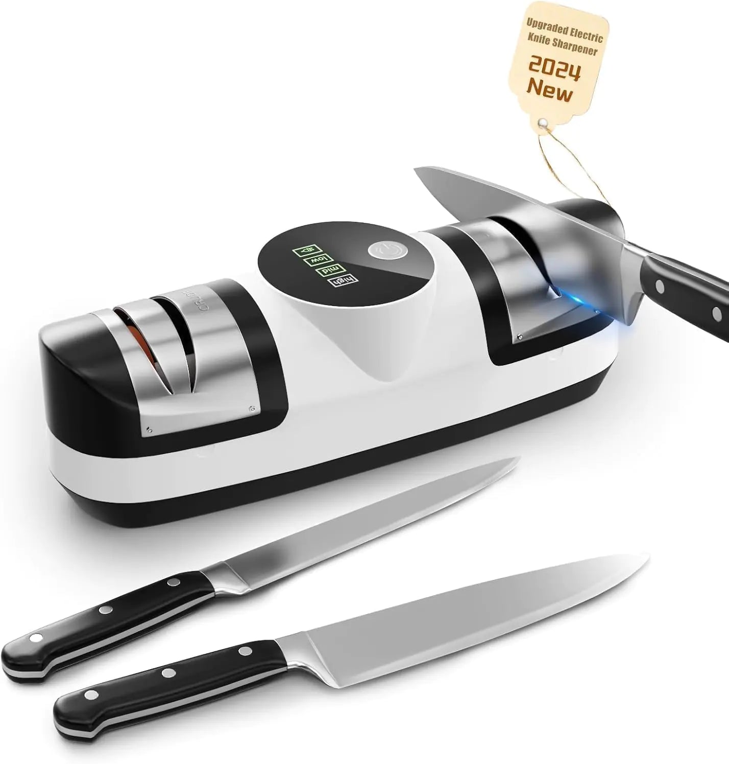 DiamondPro 5-in-1 Electric Knife Sharpener with LED & 3-Speeds