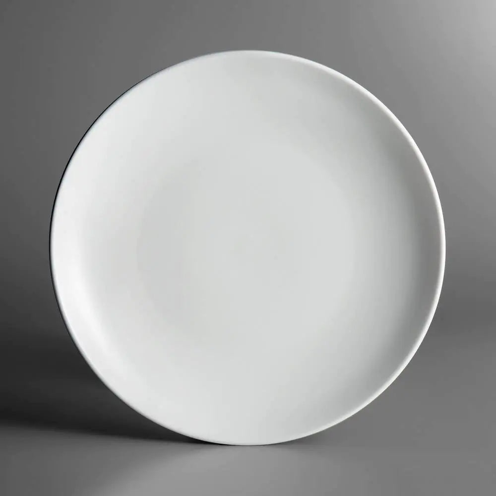 Matte White 11.25" Coupe Stoneware Plates - 12 Pack